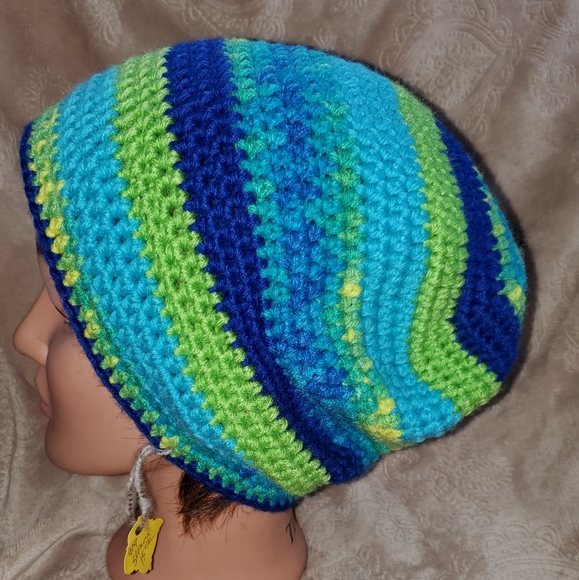 Accessories - Crocheted adult boho slouchy beanie hat
